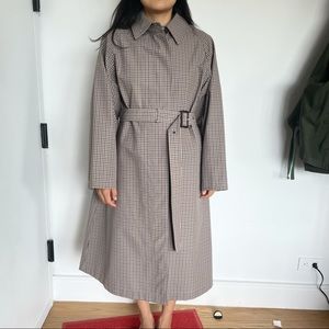 Uniqlo Q Lemaire Blocktech Gingham Belted Coat M